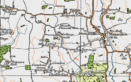 Old map of Mallows Green in 1919