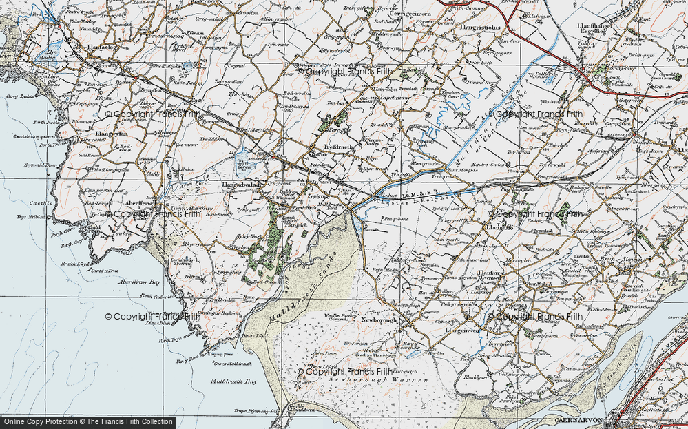Old Map of Malltraeth, 1922 in 1922