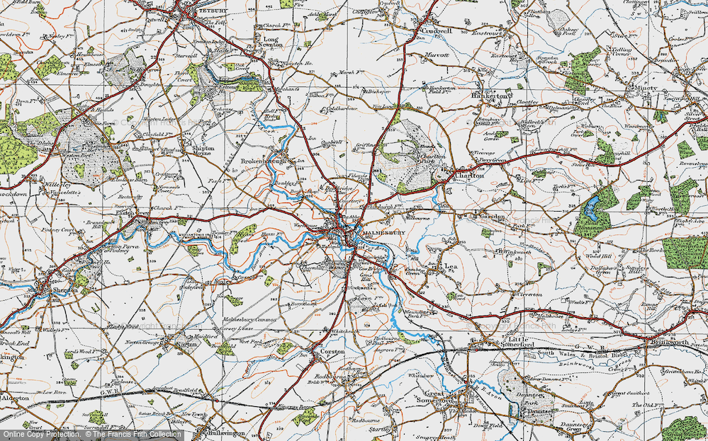 Historic Ordnance Survey Map of Malmesbury, 1919