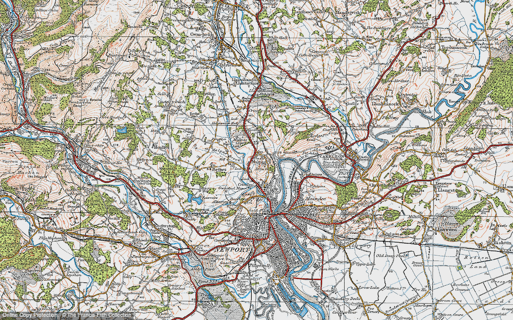 Old Map of Malpas, 1919 in 1919