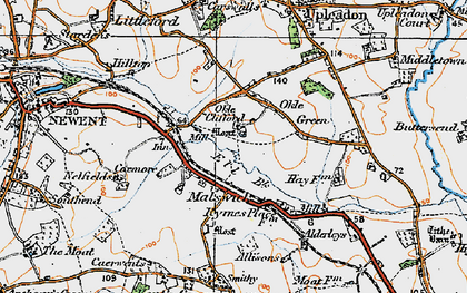 Old map of Brass Mill in 1919