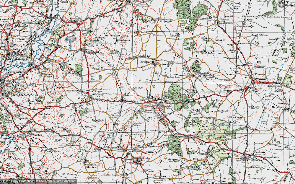 Old Map of Maltby, 1923 in 1923