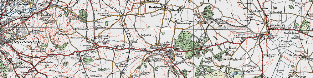 Old map of Maltby in 1923