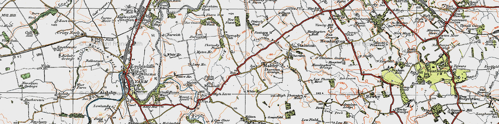 Old map of Teesside Industrial Estate in 1925