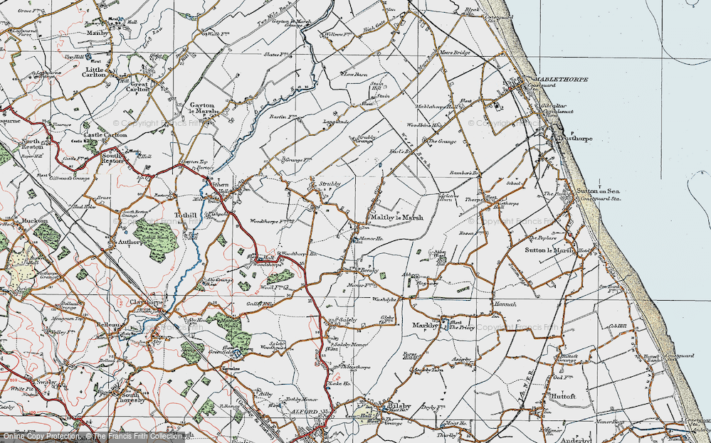 Old Map of Maltby le Marsh, 1923 in 1923