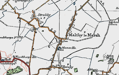 Old map of Maltby le Marsh in 1923