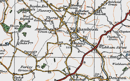 Old map of Malting End in 1921