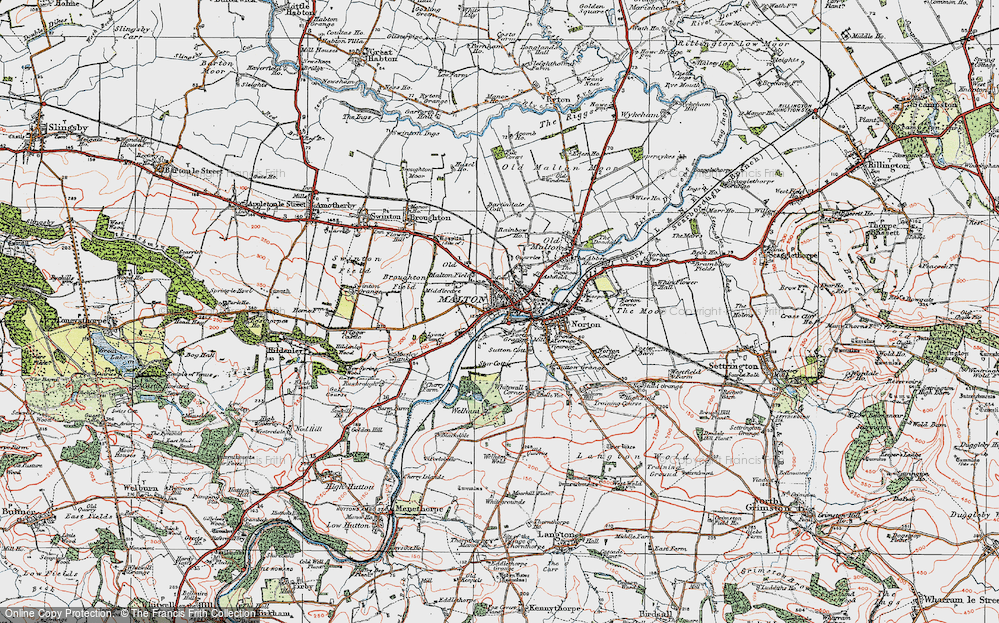 Old Map of Malton, 1924 in 1924