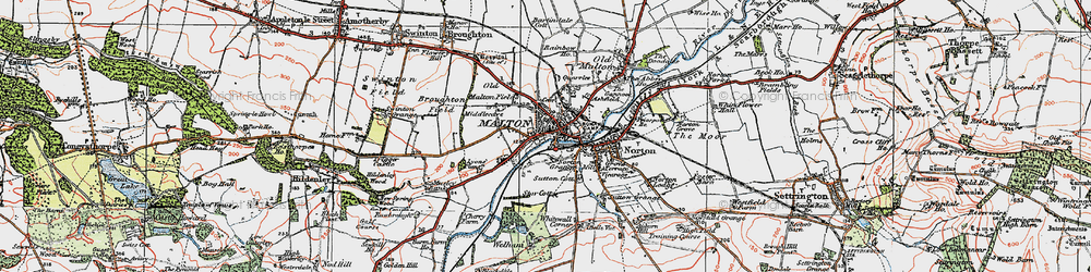Old map of Malton in 1924