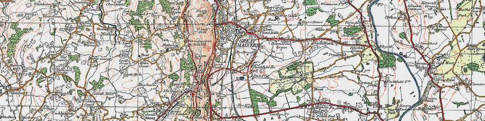 Old map of Malvern Common in 1920