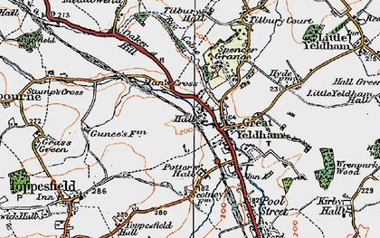 Old map of Man's Cross in 1921