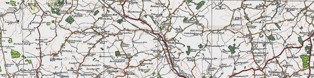 Old map of Man's Cross in 1921