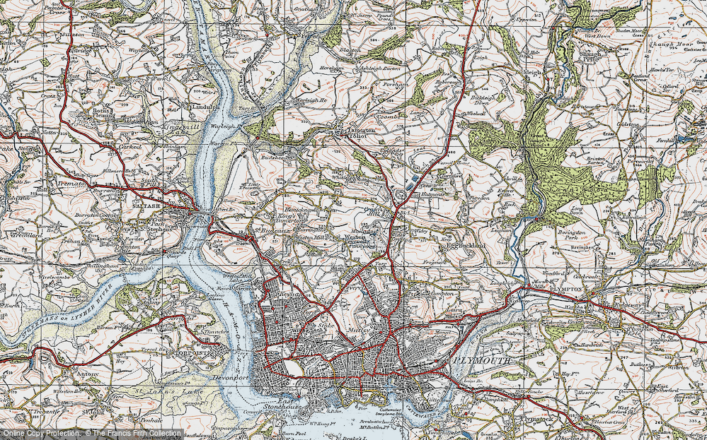 Old Map of Manadon, 1919 in 1919