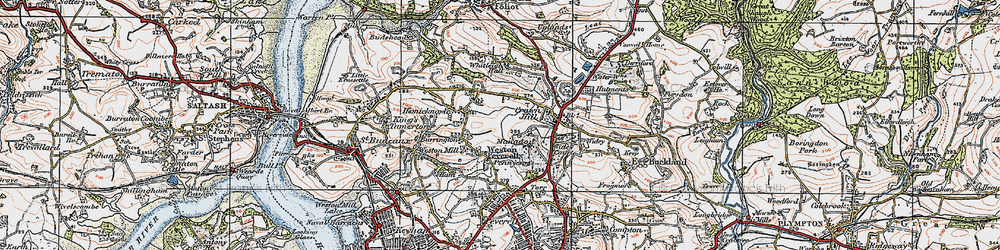 Old map of Manadon in 1919