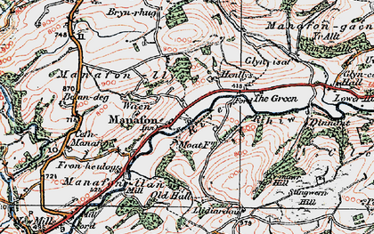 Old map of Manafon in 1921