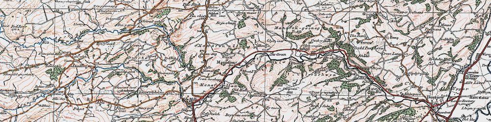 Old map of Brynhwdog in 1921