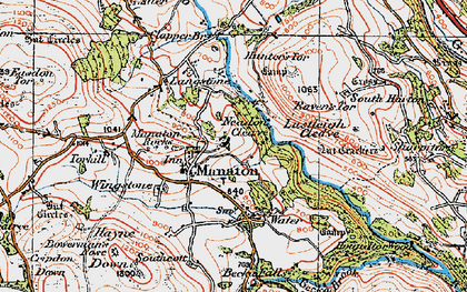 Old map of Manaton in 1919
