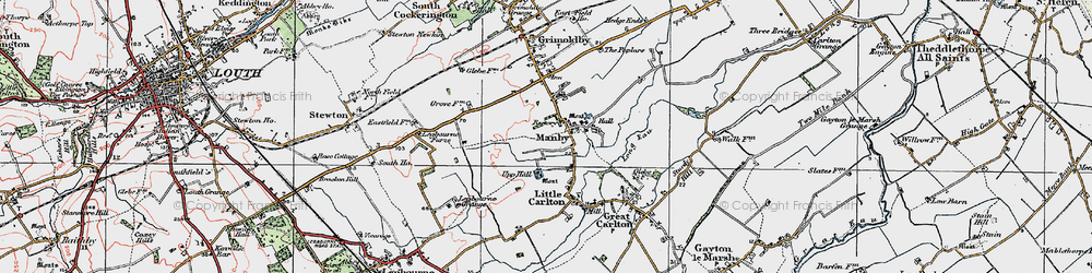 Old map of Manby in 1923
