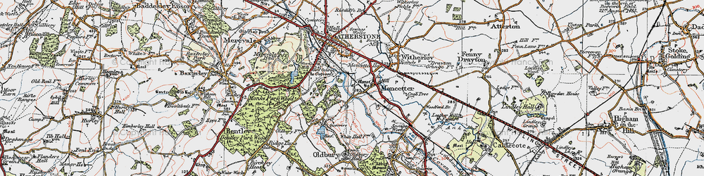 Old map of Mancetter in 1921