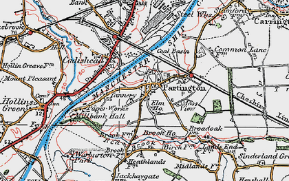 Old map of Manchester Ship Canal in 1923