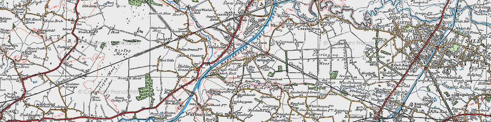 Old map of Manchester Ship Canal in 1923