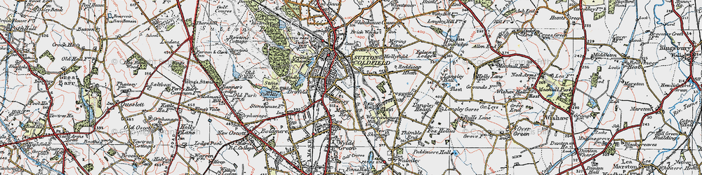 Old map of Maney in 1921