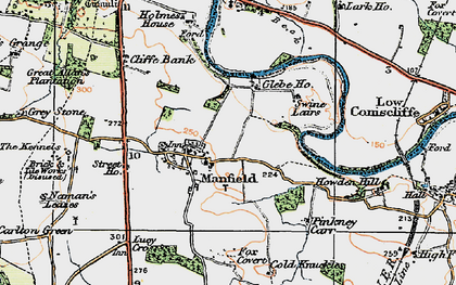 Old map of Manfield in 1925