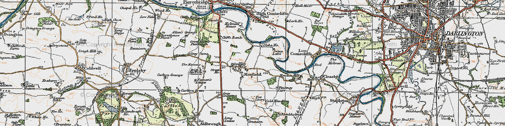 Old map of Manfield in 1925