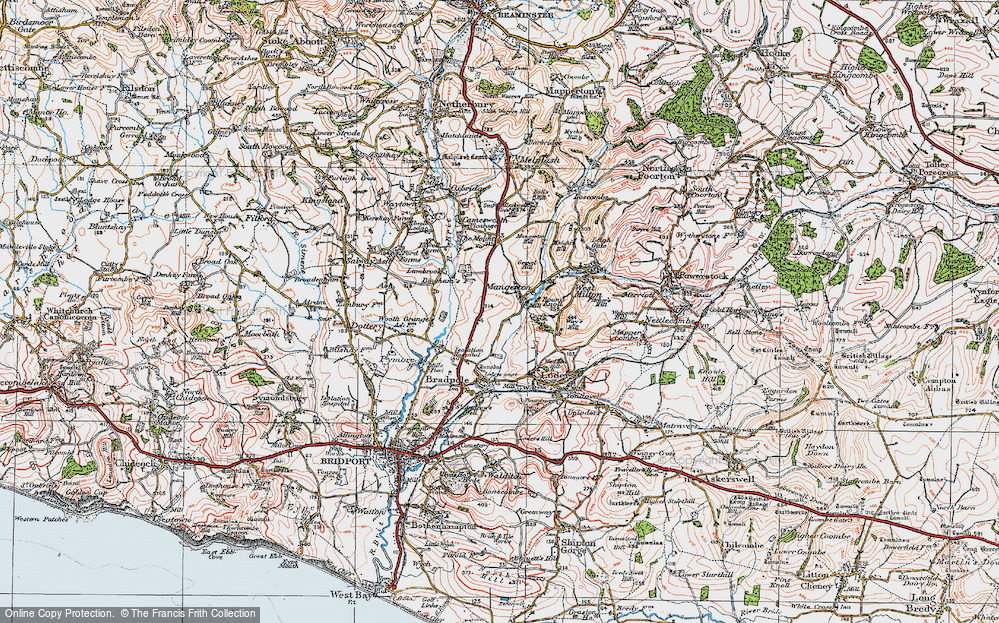 Old Map of Mangerton, 1919 in 1919
