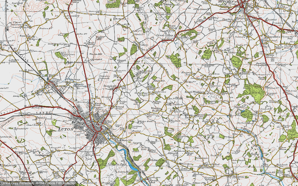 Old Map of Mangrove Green, 1920 in 1920