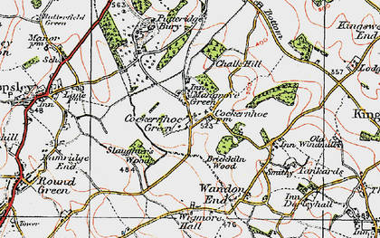 Old map of Mangrove Green in 1920