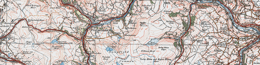 Old map of Turley Holes Edge in 1925