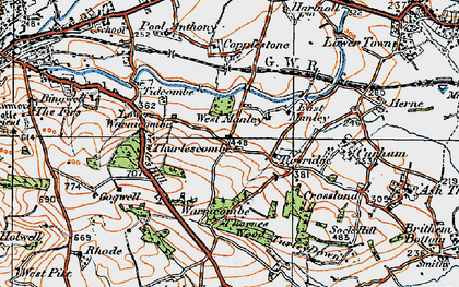Old map of Warnicombe in 1919