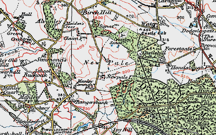 Old map of Manley Common in 1923