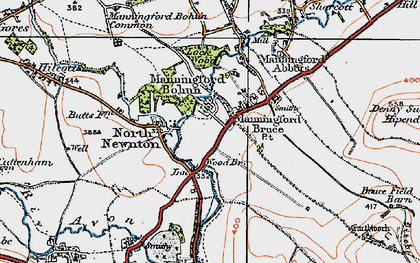 Old map of Manningford Bohune in 1919