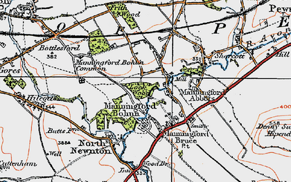 Old map of Manningford Bruce in 1919