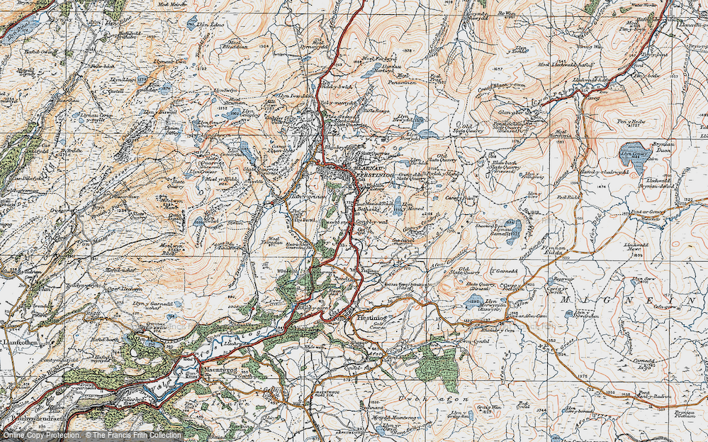 Old Map of Manod, 1922 in 1922