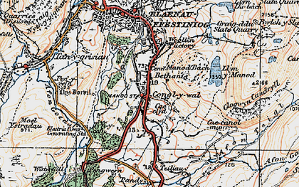 Old map of Manod in 1922