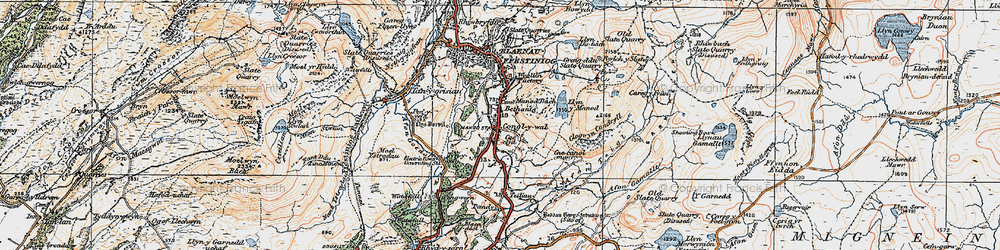 Old map of Manod in 1922