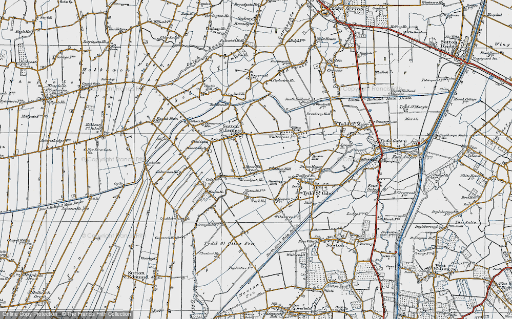 Old Map of Manor Hill Corner, 1922 in 1922
