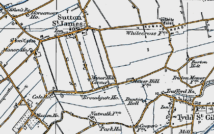 Old map of Manor Hill Corner in 1922