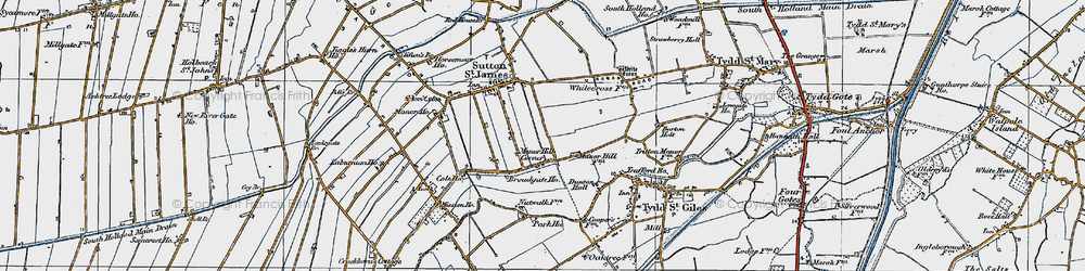 Old map of Manor Hill Corner in 1922
