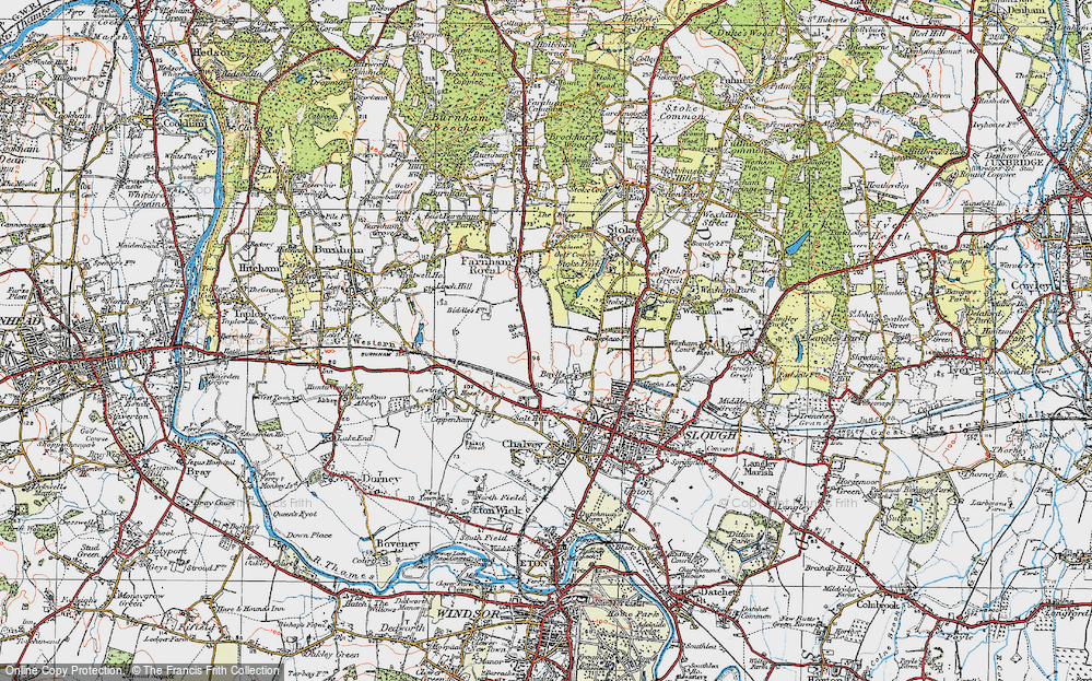 Old Map of Historic Map covering Slough Trading Estate in 1920
