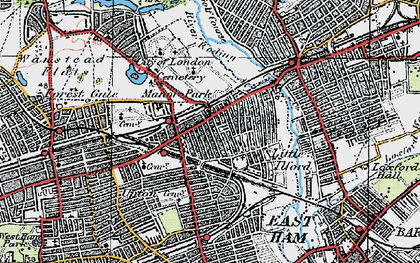 Old map of Manor Park in 1920