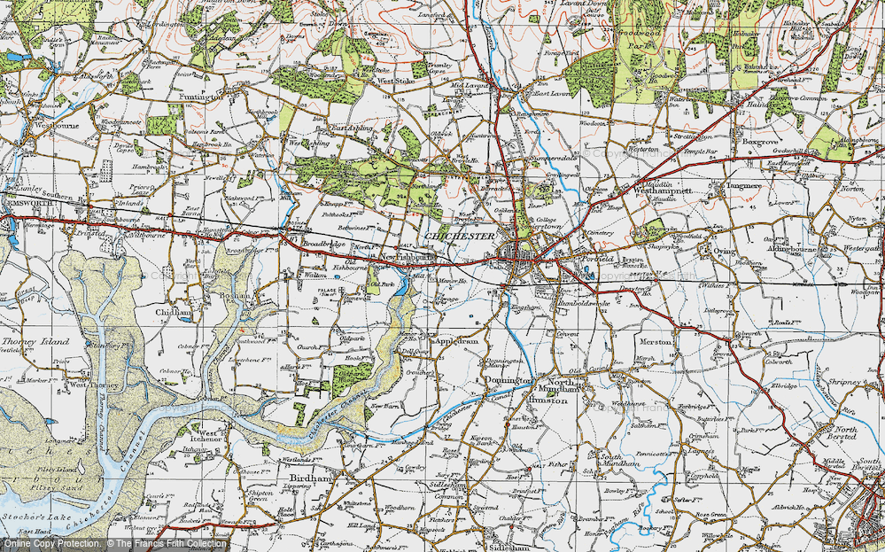 Old Map of Historic Map covering West Broyle Ho in 1919