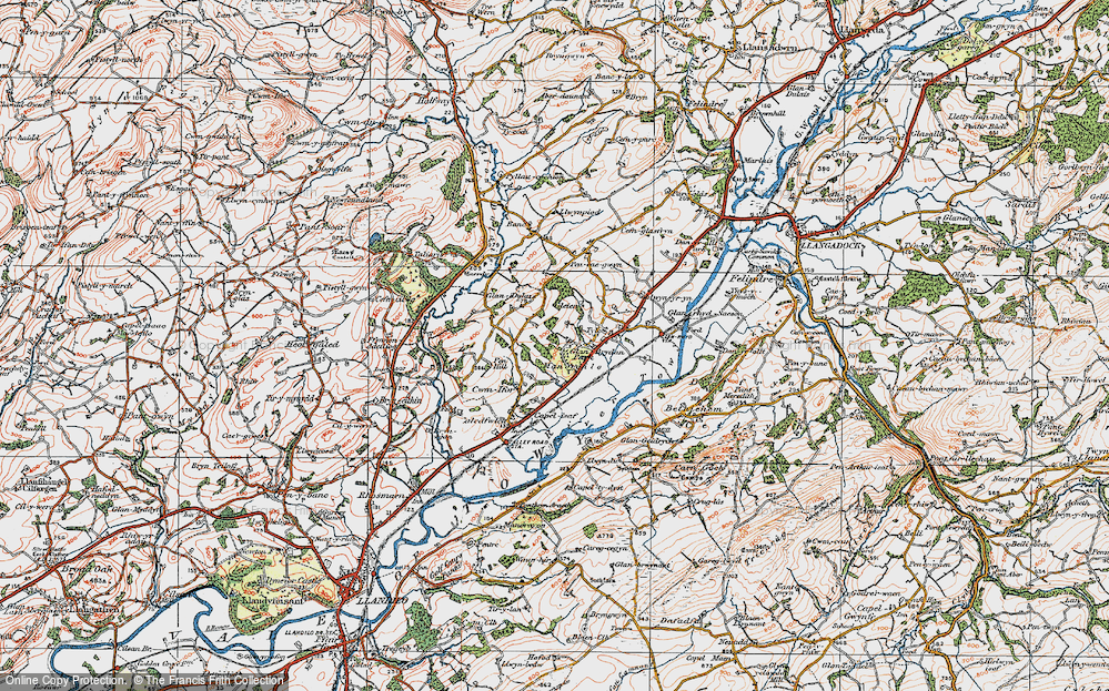 Old Map of Manordeilo, 1923 in 1923