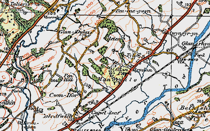 Old map of Manordeilo in 1923