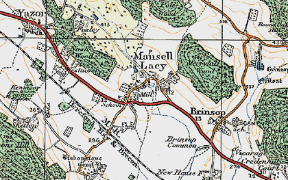 Old map of Mansel Lacy in 1920