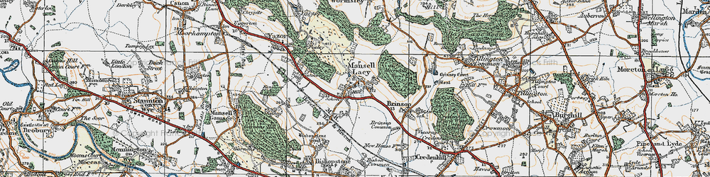 Old map of Mansel Lacy in 1920