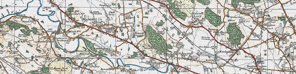 Old map of Mansell Gamage in 1920